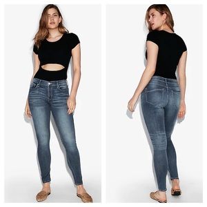 Express Mid Rise Medium/Light Wash Jeggings